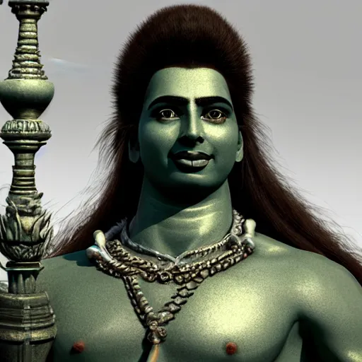 Prompt: Shiva, 8k, high octane render, unreal engine 5, in the style of Claudio Bravo