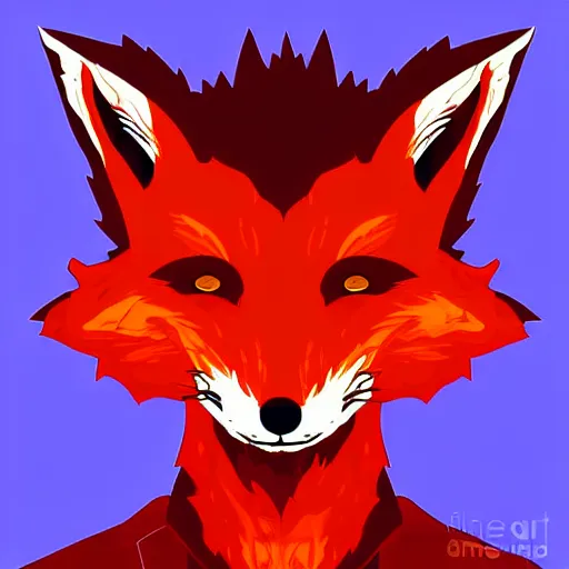 Image similar to mad fox scientist, digital art