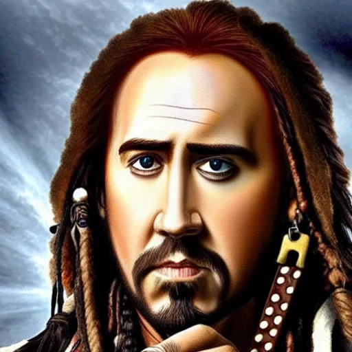 Image similar to Nicolas Cage as Jack Sparrow