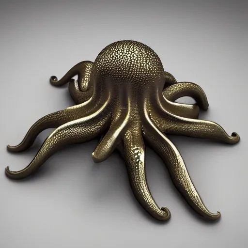 Image similar to metallic octopus, vray, 55mm