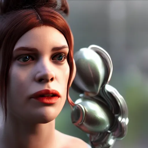 Image similar to Turanga Leela as a real person, 8k, Unreal Engine render, cinematic