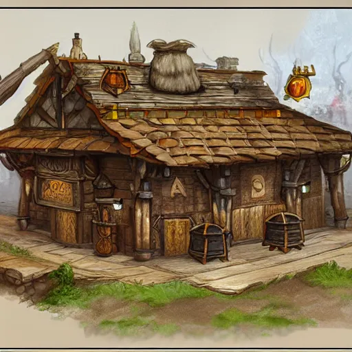 Image similar to a typical d&d tavern, concept art