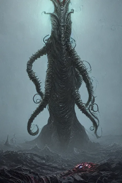 Image similar to lovecraftian monster, extremely detailed digital art, in the style of greg rutkowski, trending on artstation, 8 k