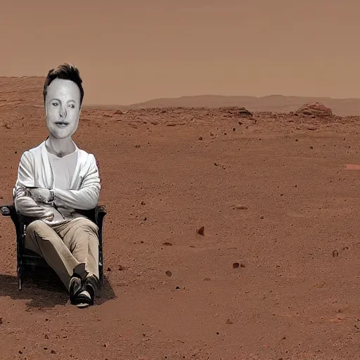 Prompt: elon musk smoking weed while sitting under a tree on mars