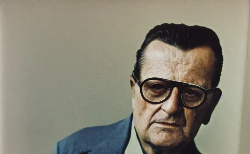 Prompt: 70s movie still full-lenght portrait of Josip Broz Tito, by Irving Penn , Cinestill 800t 35mm Eastmancolor, heavy grainy picture, very detailed, high quality, 4k, HD criterion, precise texture