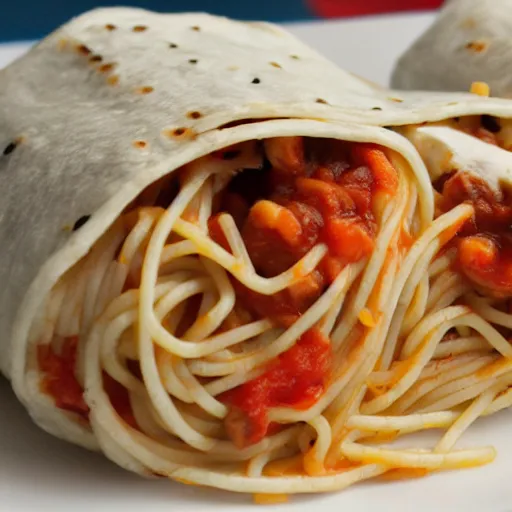 Prompt: Spaghetti burrito