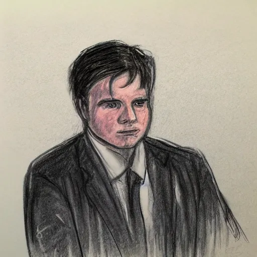 Image similar to courtroom sketch of christian chandler, high resolution