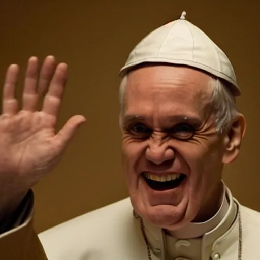 Prompt: Jim Carrey as the Pope in new documentary drama