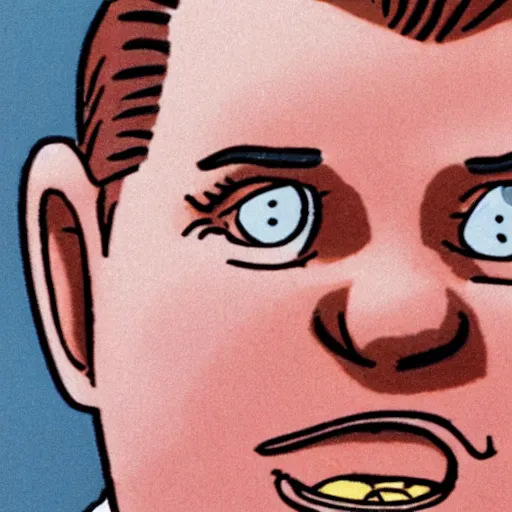 Prompt: closeup of tintin looking surprised