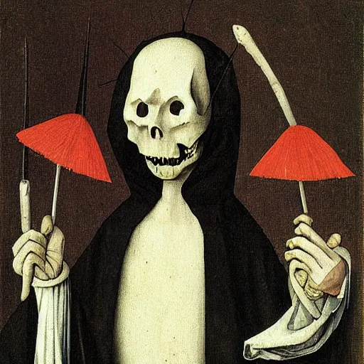 Image similar to Shinigami, painting by Hieronymus Bosch