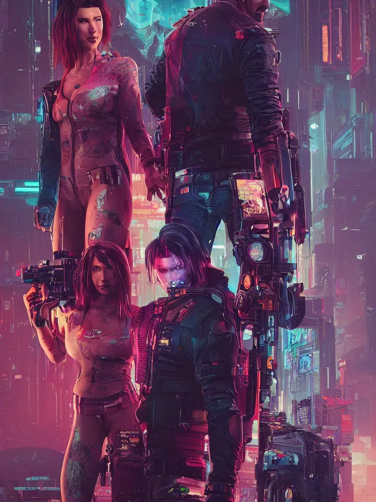 Image similar to a cyberpunk 2077 couple portrait of Keanu Reeves as Johnny Silverhand and female V in daily life ,love story, pray, hug, hold, kiss, film lighting, by Josan Gonzalez,Andrei Riabovitchev, Tom Bagshaw,Laurie Greasley, Dan Mumford, John Wick, Speed, Replicas, Destination Wedding, The Lake House, artstation, full of color, Digital painting, face enhance, highly detailed,8K, octane, golden ratio, cinematic lighting