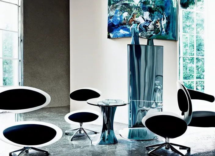 Prompt: a chair designed by jeff koons, interior design magazine photography