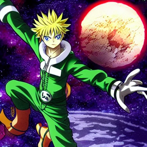 Prompt: meruem from hunter x hunter anime punching a planet, anime key visual, pixiv