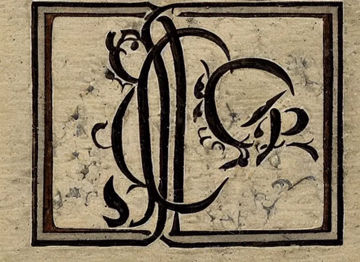 Prompt: beautiful handwriting style lettering, medieval blackletter, decorative, initial letter a