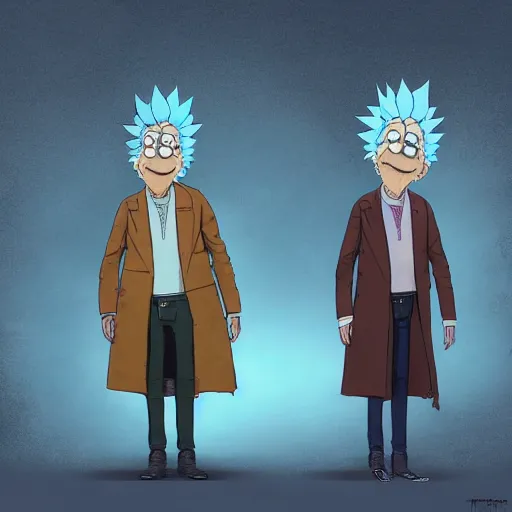 Prompt: Rick Sanchez from Rick and Morty wearing a coat depicted as a muppet, extra detailed, digital illustration, by Makoto Shinkai and thomas kinkade, digital painting, Matte painting, trending on artstation and unreal engine