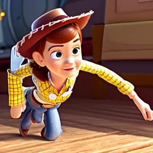 Image similar to A still of Emma Watson in Toy Story pixar movie