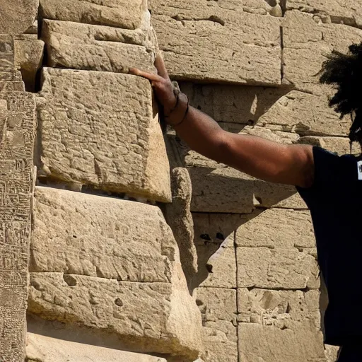 Prompt: Capital Steez Visiting the Great Pyramid of Ancient Egypt