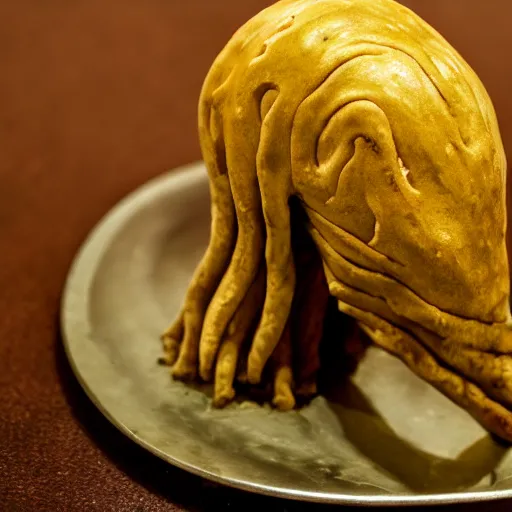 Prompt: butter sculpture of a mind flayer, photo, detailed, 4k