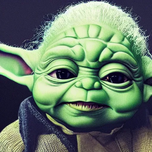 Prompt: Morgan Freeman as a baby Yoda digital art 4k detailed super realistic