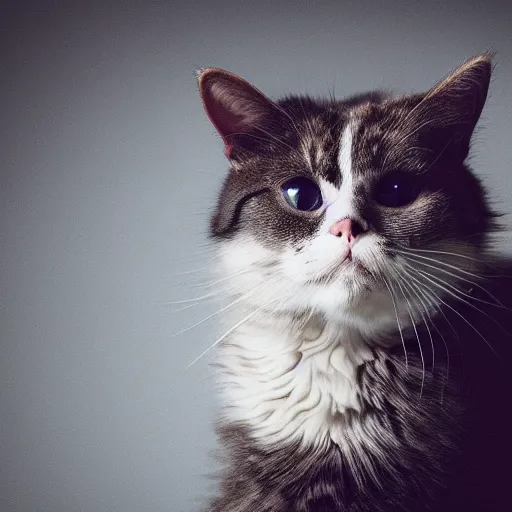 Prompt: a cat mixed with the devil, professional photography, evil, macabre