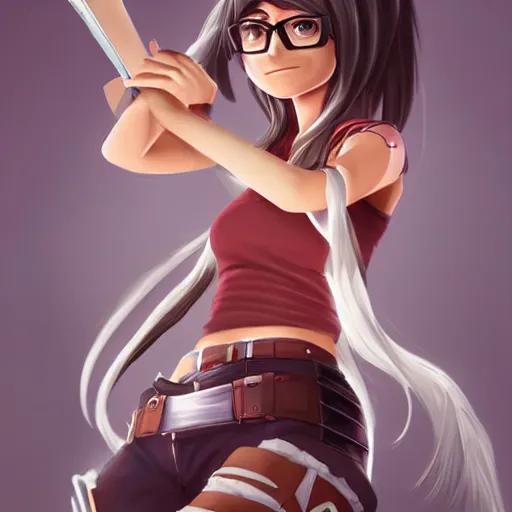 female character inspired by mia khalifa and attack on | Stable ...