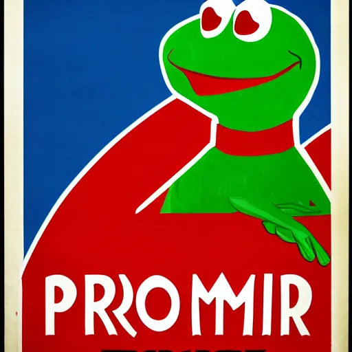 Prompt: communist propaganda poster with Kermit the Frog, 4K —height 1024 —width 1024