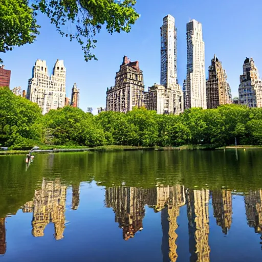 Prompt: Photo of Central Park in the summer in the year 1385 AD