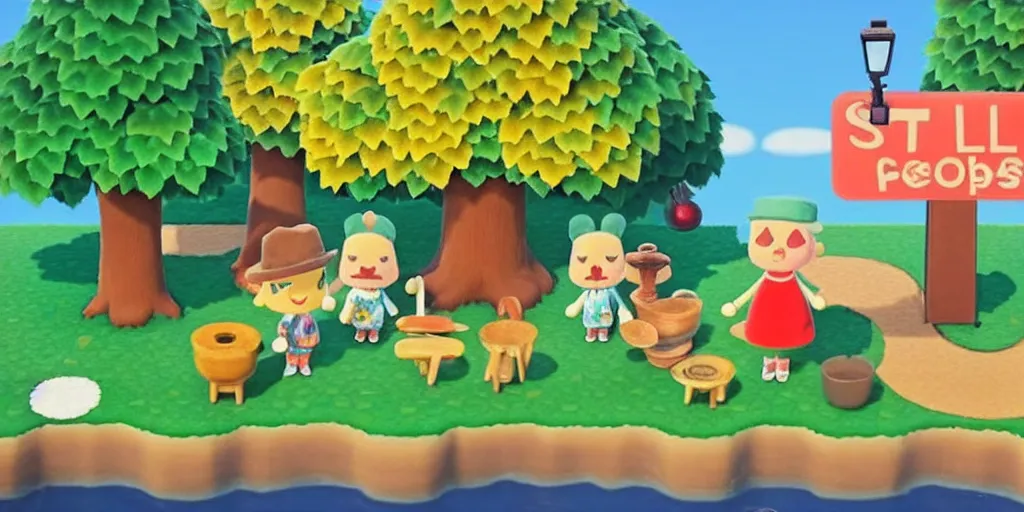 Prompt: a still from Wes Anderson's Animal Crossing, stop motion