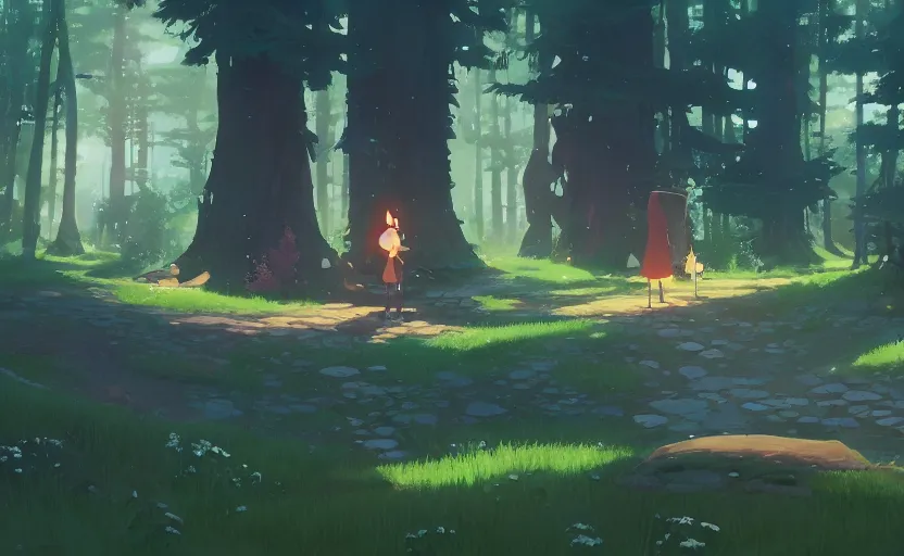 Prompt: fantasy forest with ancient old technology, cory loftis, james gilleard, atey ghailan, makoto shinkai, goro fujita, studio ghibli, rim light, exquisite lighting, clear focus, very coherent, plain background, soft painting