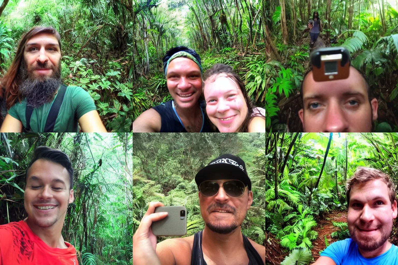 Prompt: Selfie taken in the jungle