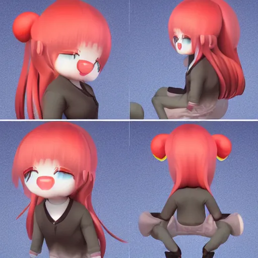 Image similar to cute fumo plush of a girl with a big heart, very long and unkempt hair, stylized pbr, subsurface scattering, outline glow, blob anime, bokeh, vray