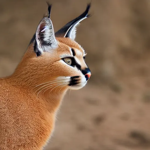 Image similar to high quality closeup shot of a caracal