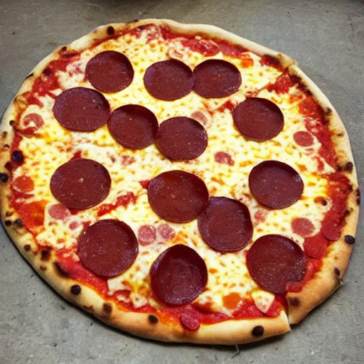 Image similar to pepperoni and doge pizza