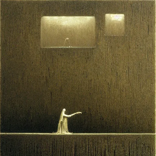 Image similar to cube by Beksinski
