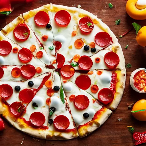 Image similar to Haribo pizza, food photography