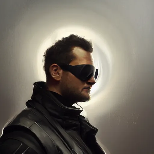 Image similar to portrait of a man by greg rutkowski, he looks like gabriel macht with black googles, wearing futuristic flying jacket, highly detailed portrait, scifi, digital painting, artstation, concept art, smooth, sharp foccus ilustration, artstation hq