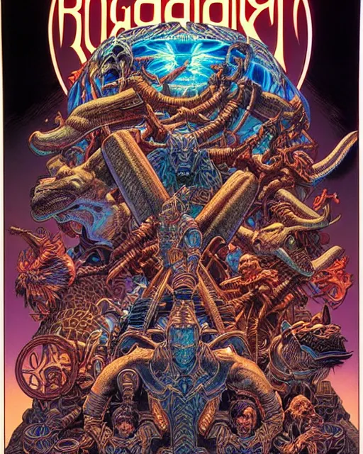 Prompt: hyper detailed illustration of ragnarok, intricate linework, lighting poster by moebius and greg hildebrandt