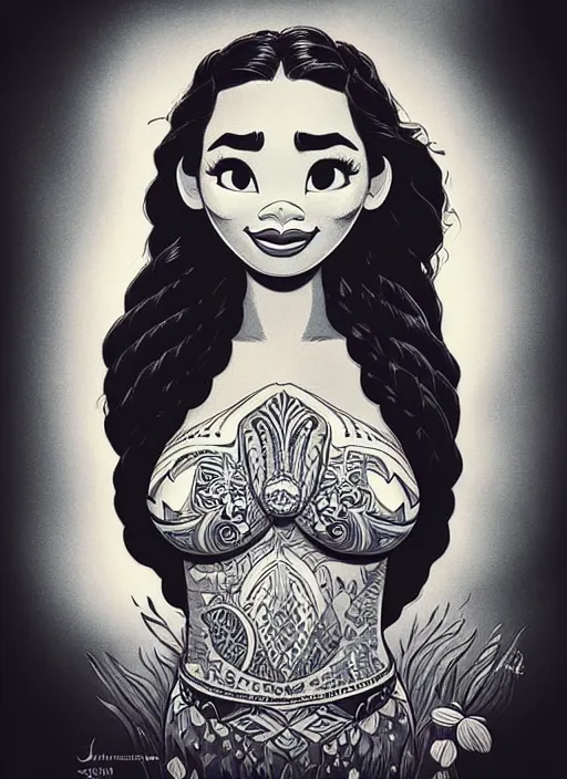 Image similar to highly detailed portrait of disney's moana, magnificent, photographic realistic background, by james gilleard, by joe fenton, by kaethe butcher, trending on instagram, award winning details