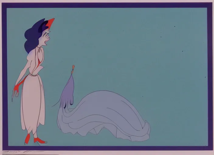 Prompt: character design original animation cel by ollie johnston in fantasia ( 1 9 4 0 ).