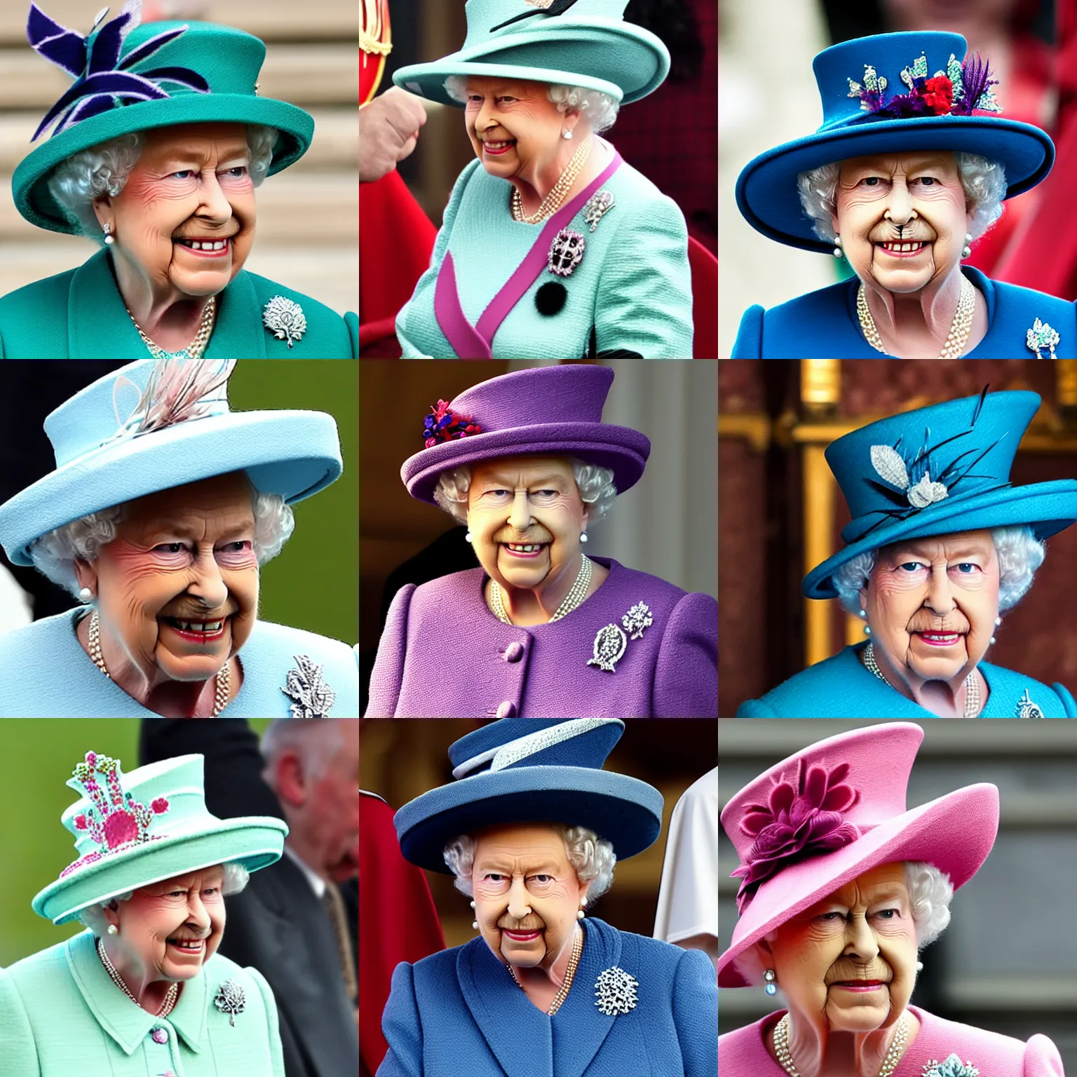 Prompt: Queen of England with Pope Hat