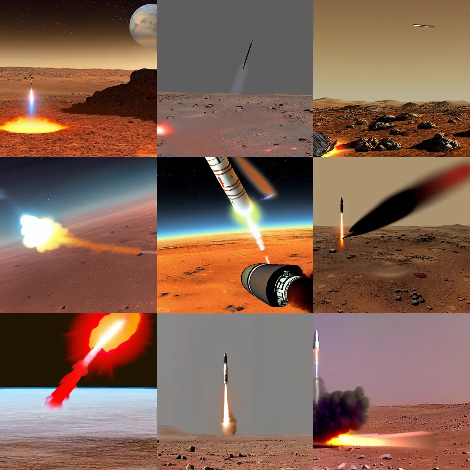 Prompt: missile destroys mars