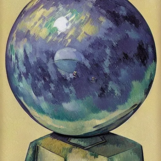 Prompt: holographic round martian land sphere herring bog resin feather , by Paul Cezanne and Rene Magritte and Mœbius , detailed painting , #pixelart , DC Comics