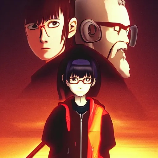 Prompt: lain iwakura and gordon freeman, HD, 4K