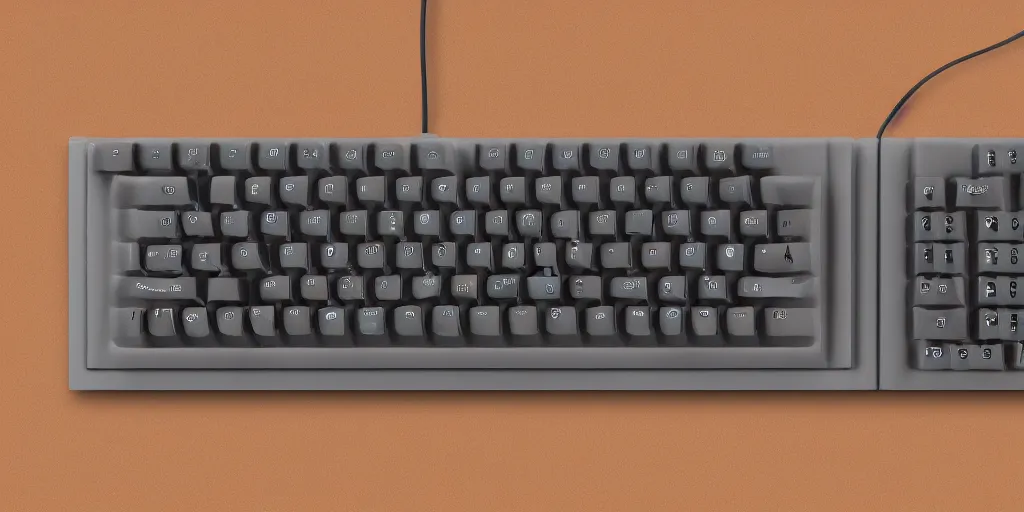 Image similar to a mechanical keyboard inspired by brutalist architecture, made of concrete, detailed product photo, amazon website