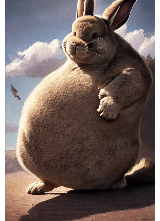 Prompt: high angle photo of a gorgeous big chungus in the style of stefan kostic, realistic, sharp focus, 8 k high definition, insanely detailed, intricate, elegant, art by stanley lau and artgerm