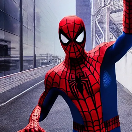 Image similar to Eminem as Spiderman, photorealistic, cinematic lighting, shot on iphone