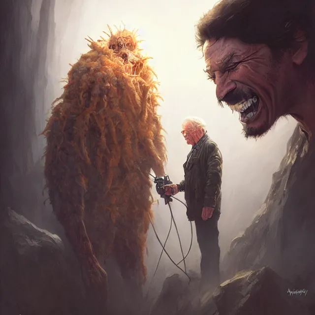 Image similar to mcready and childs the thing movie john carpenter by stanley artgerm lau, wlop, rossdraws, frank frazetta, andrei riabovitchev, marc simonetti