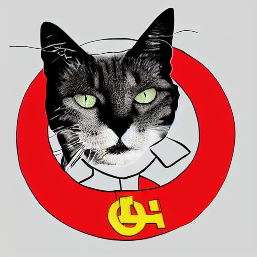 Image similar to digital art of a cat wearing a communist uniform