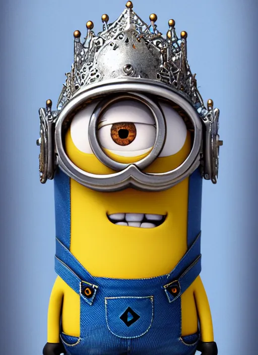 Prompt: Minion Bob from despicable me as a Knight King, fantasy, intricate, ornate, Hyperdetailed, digital art, behance, artstation, smooth, sharp focus, bokeh, illustration, digital painting, elegant, symmetrical,