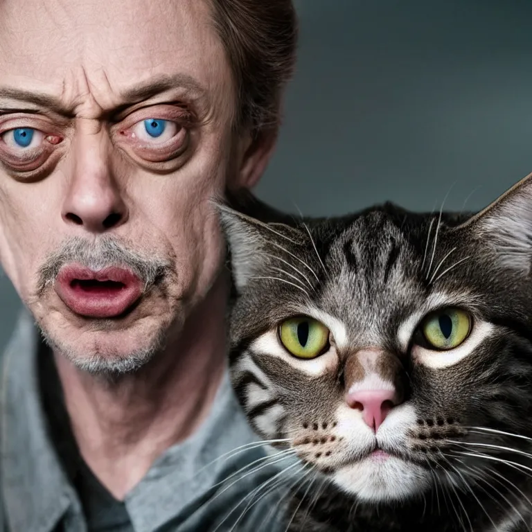 Image similar to a still of a cat as steve buscemi, highly detailed movie still, 4 k, marvel cinematic